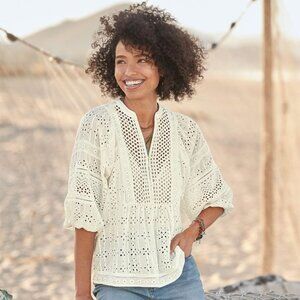 Sundance Catalog Eyelet Symphony Top